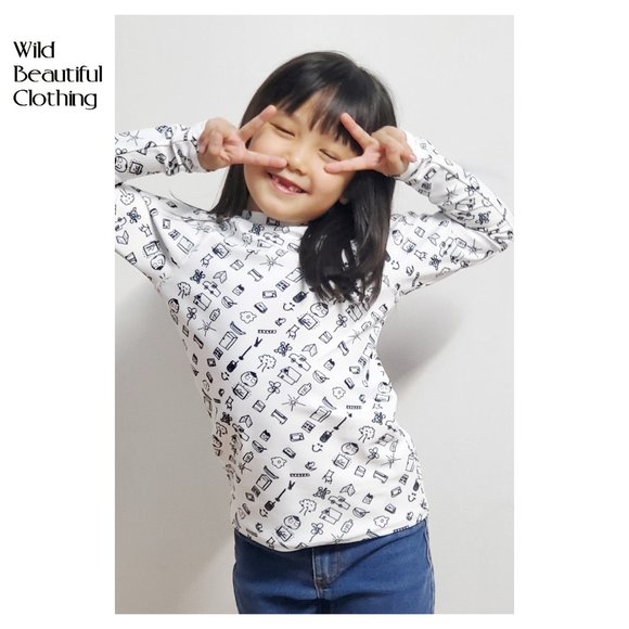 Doodles Kids Long Sleeve Rash Guard Shirt - Picture 1 of 10